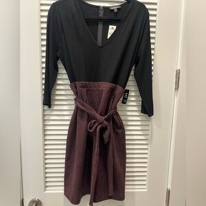 Express Black and Brown Long Sleeve Dress